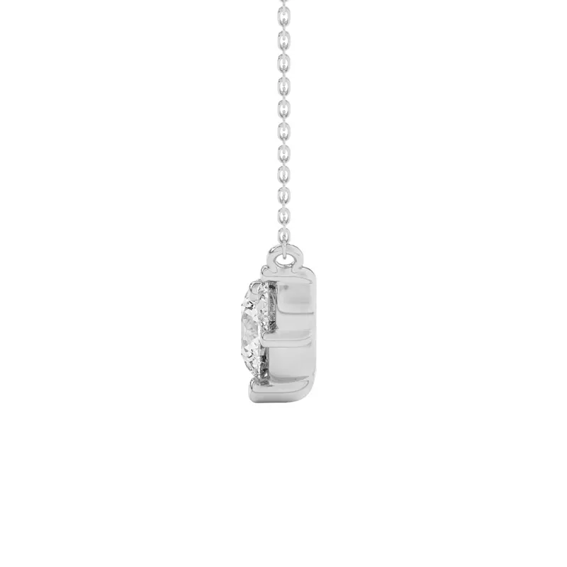 14K White Gold Classic Three-Stone Diamond Pendant