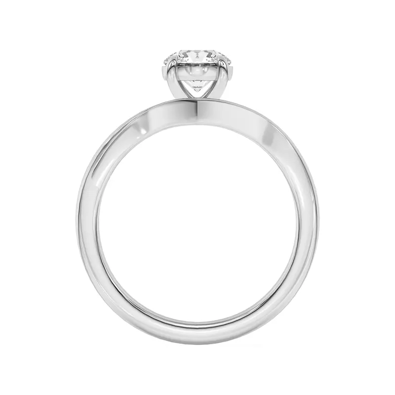 14K White Gold Ruthie Chevron Duo Engagement Ring