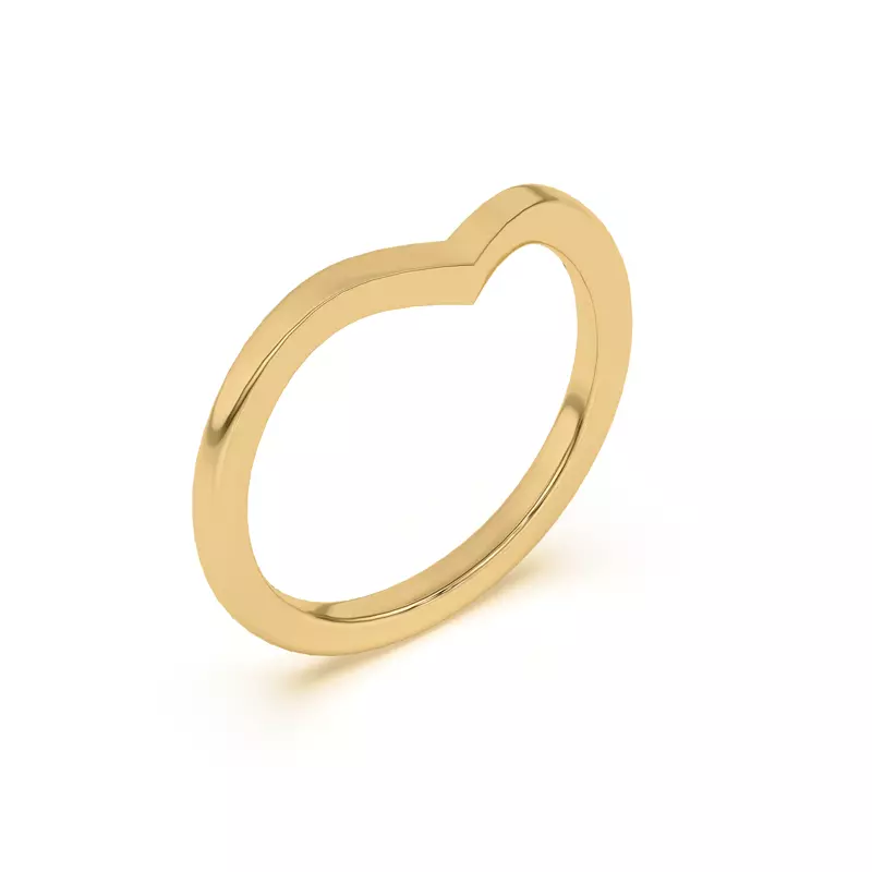 14K Yellow Gold Ruthie Chevron Band
