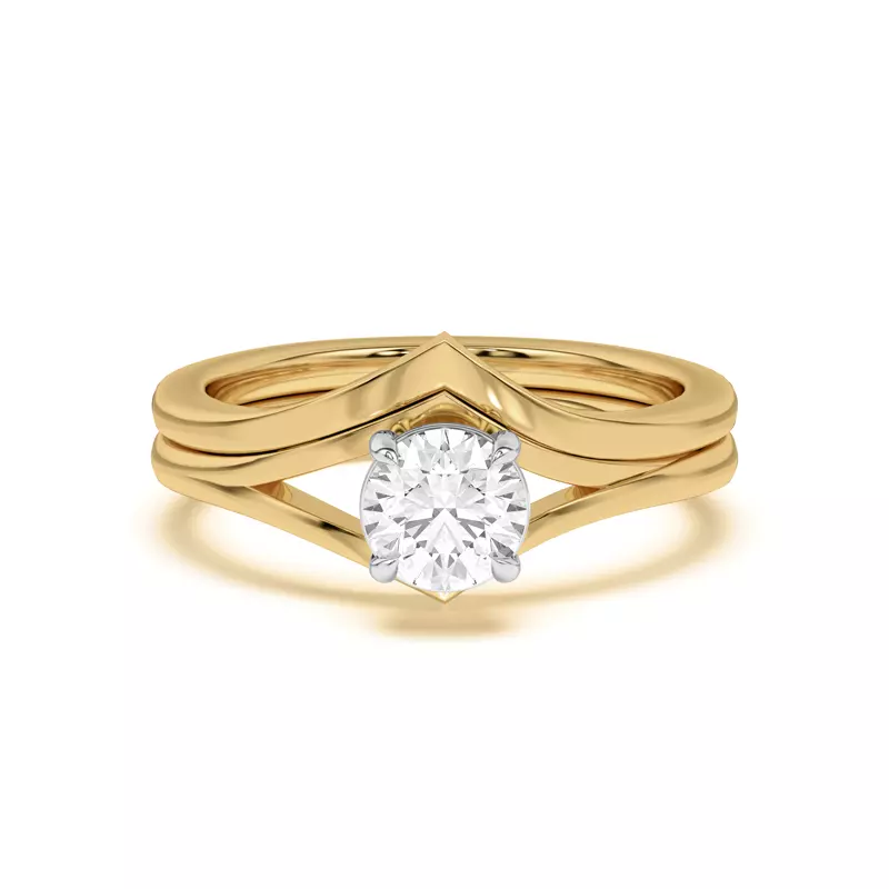 14K Yellow Gold Ruthie Chevron Band