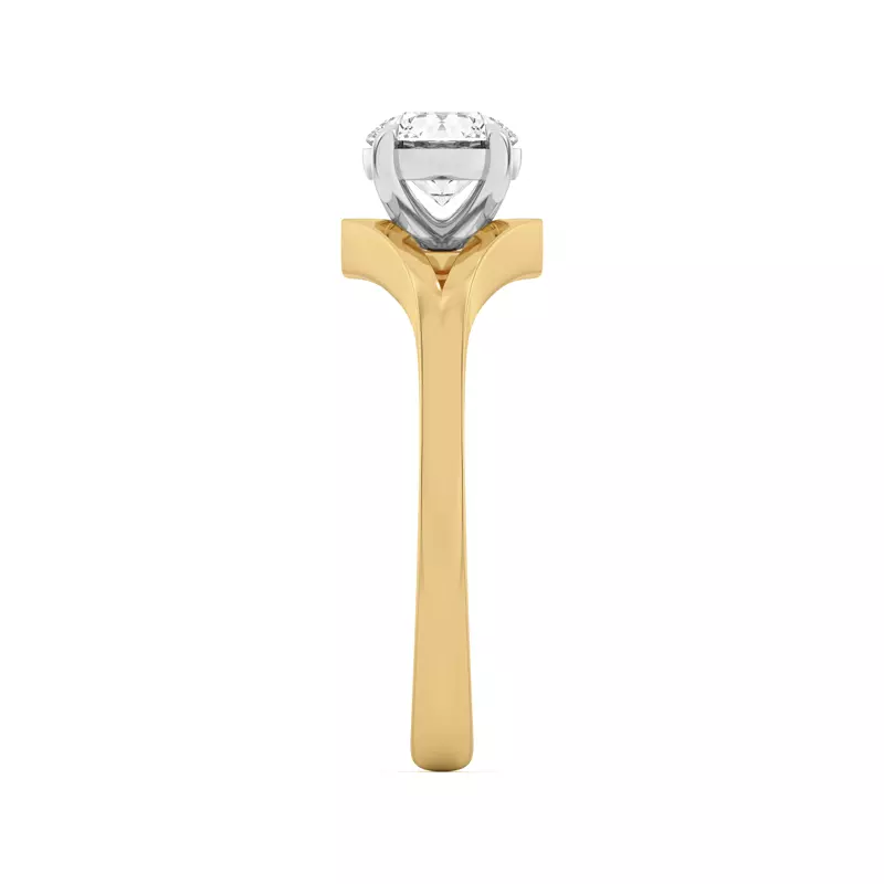 Yellow Gold 14k & White Gold 14k Ruthie Chevron Duo Engagement Ring
