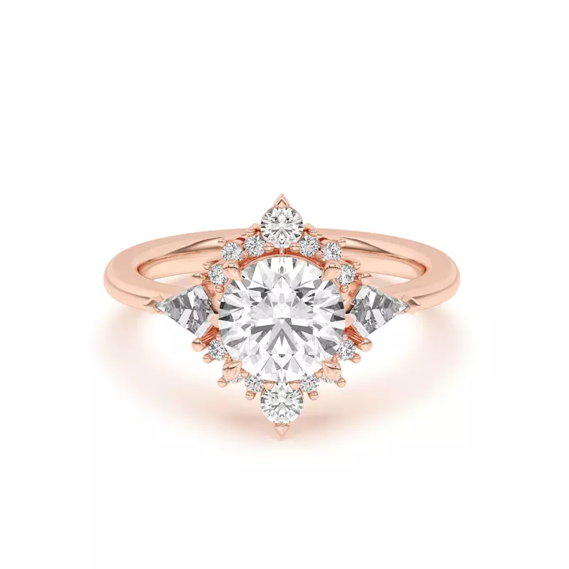 14K Rose Gold Steph Kite Halo Engagement Ring