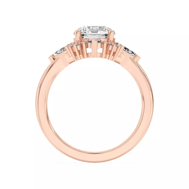 14K Rose Gold Steph Kite Halo Engagement Ring