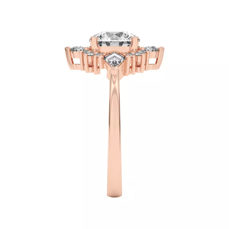 14K Rose Gold Steph Kite Halo Engagement Ring