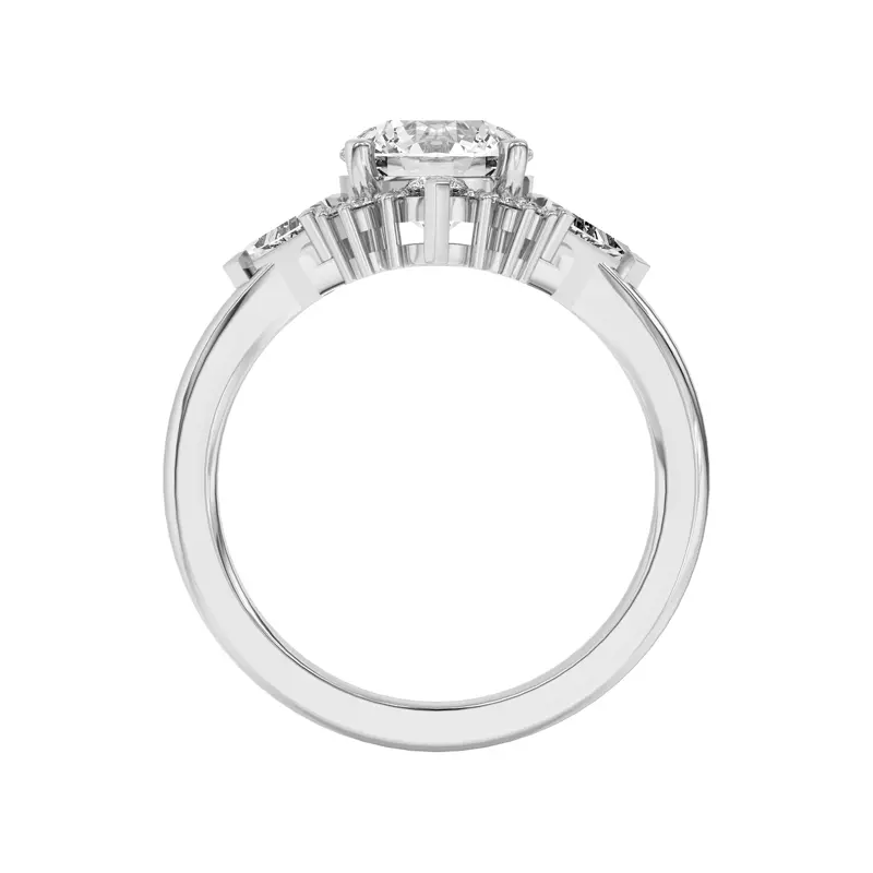 14K White Gold Steph Kite Halo Engagement Ring