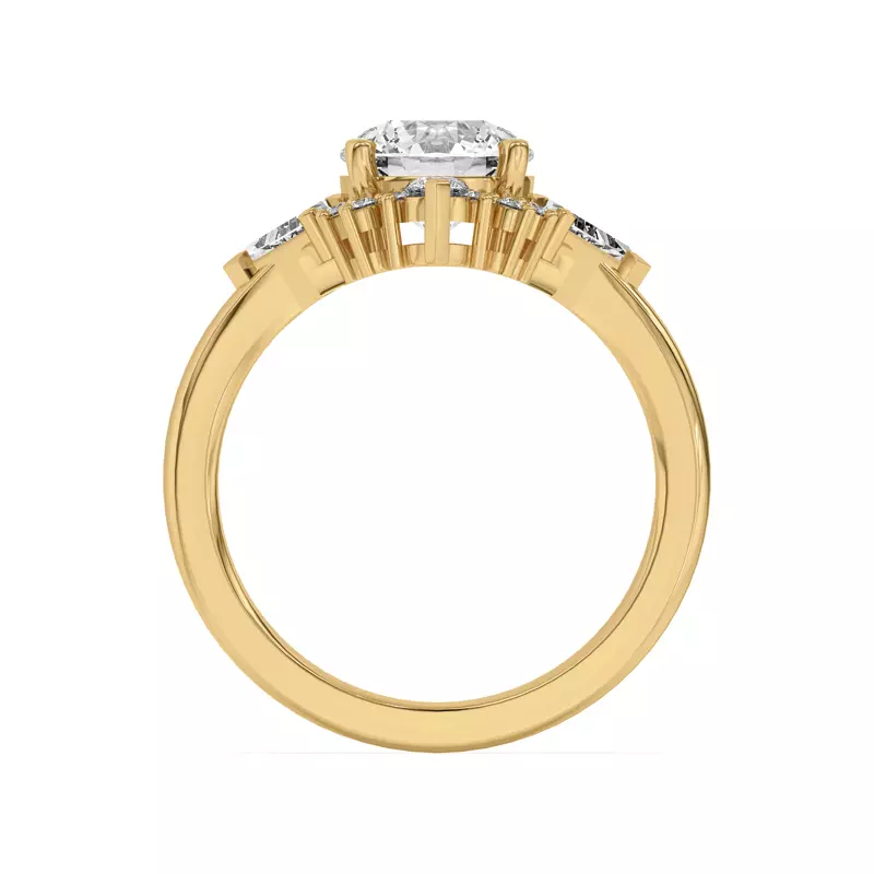 14K Yellow Gold Steph Kite Halo Engagement Ring