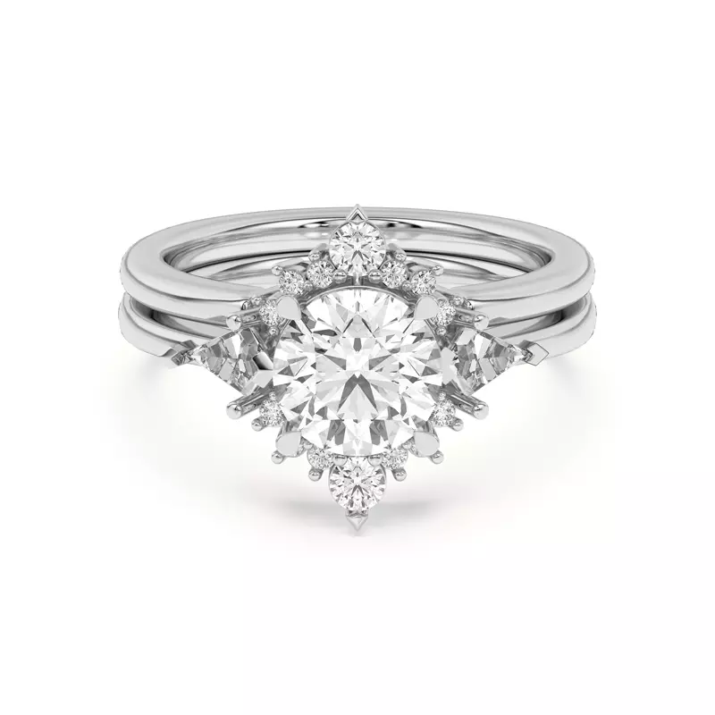 18K White Gold Steph Inset Band