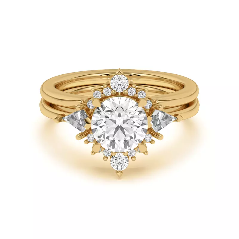 18K Yellow Gold Steph Inset Band