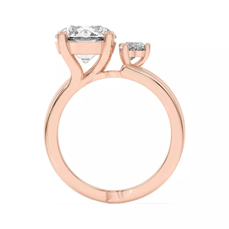 14K Rose Gold Tor Heart Duo