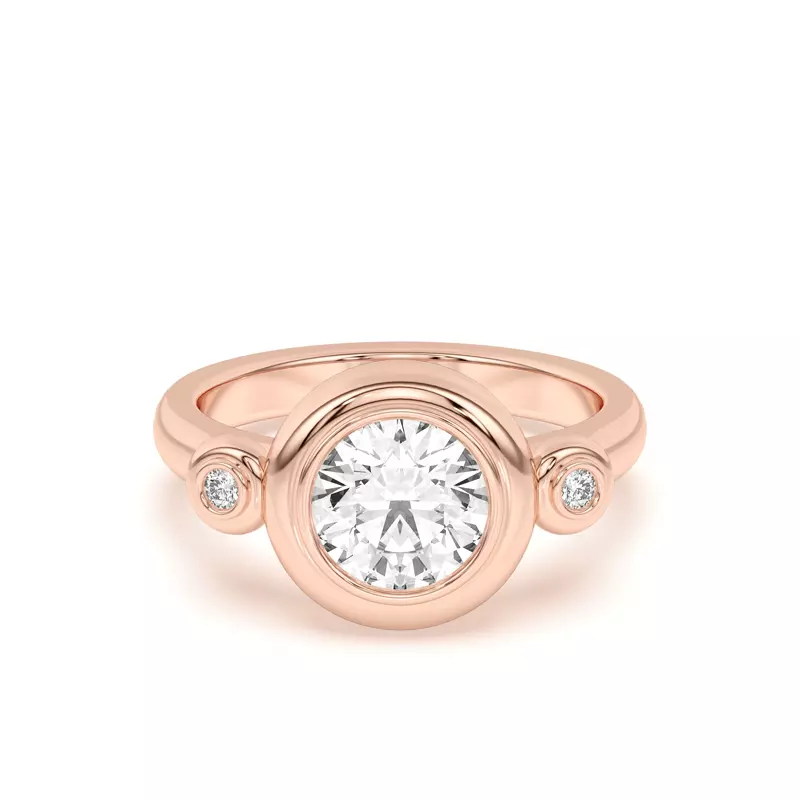 14K Rose Gold Nia Donut Bezel Engagement Ring