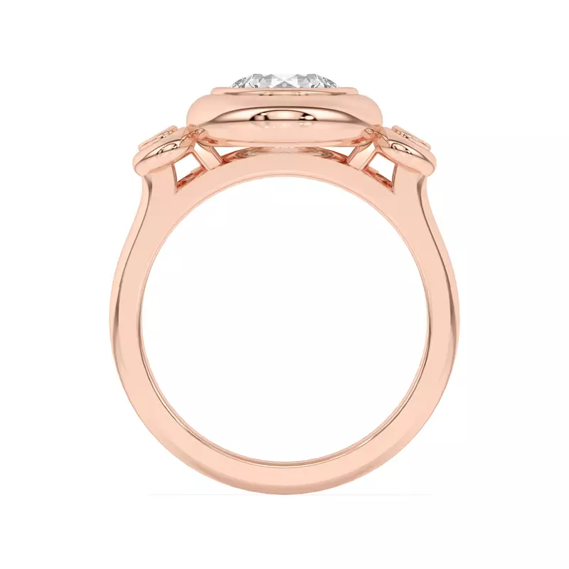14K Rose Gold Nia Donut Bezel Engagement Ring