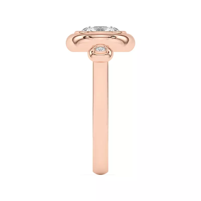 14K Rose Gold Nia Donut Bezel Engagement Ring