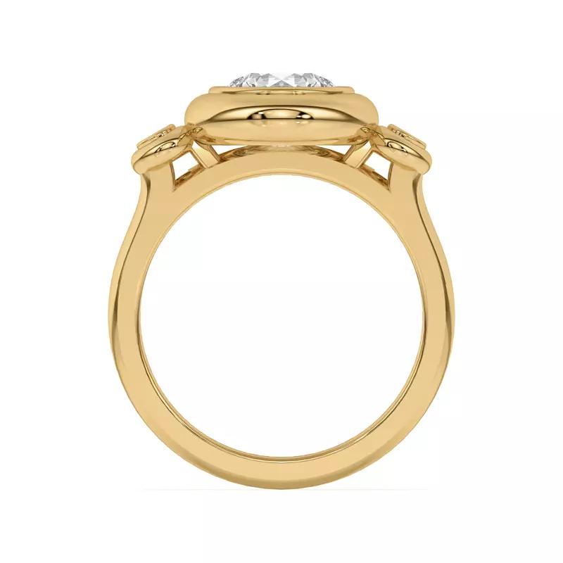 14K Yellow Gold Nia Donut Bezel Engagement Ring