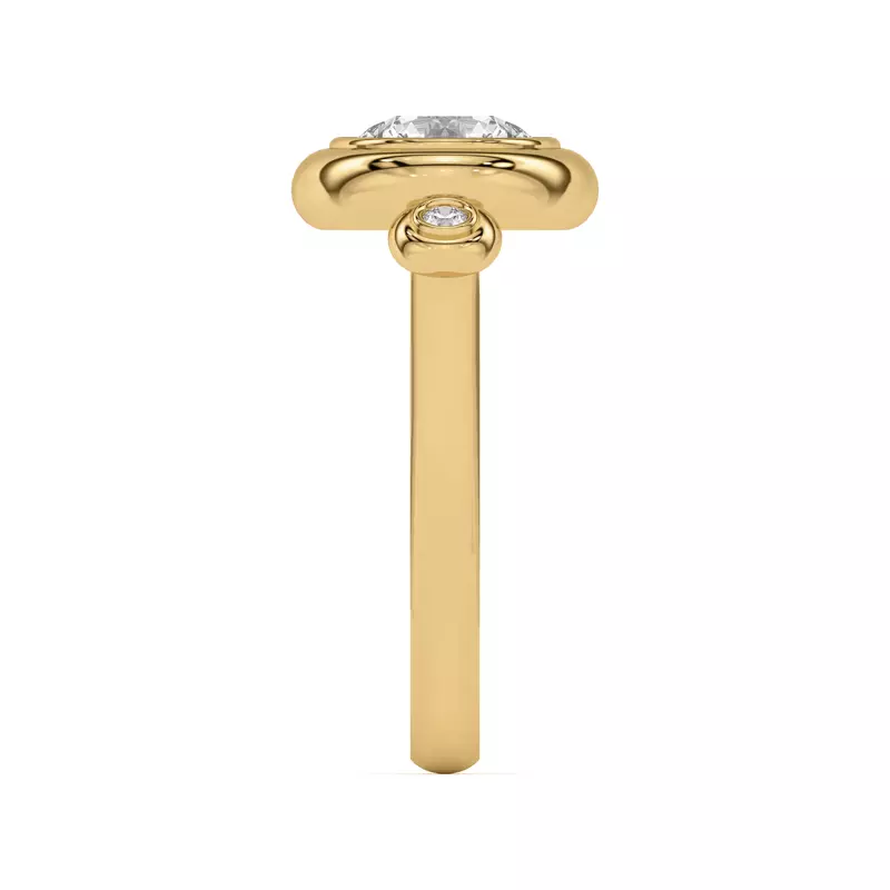 14K Yellow Gold Nia Donut Bezel Engagement Ring