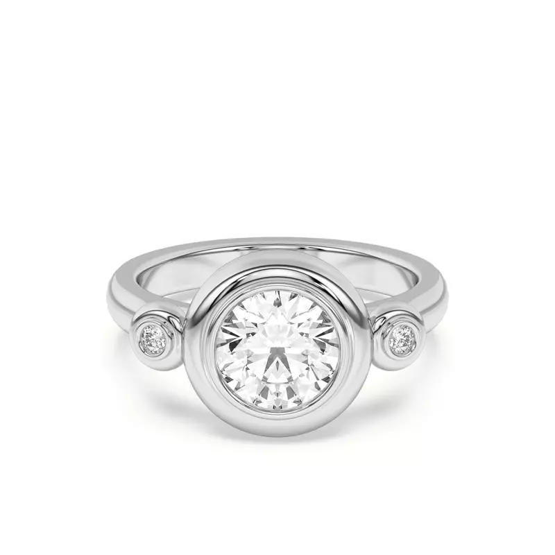 Platinum Nia Donut Bezel Engagement Ring