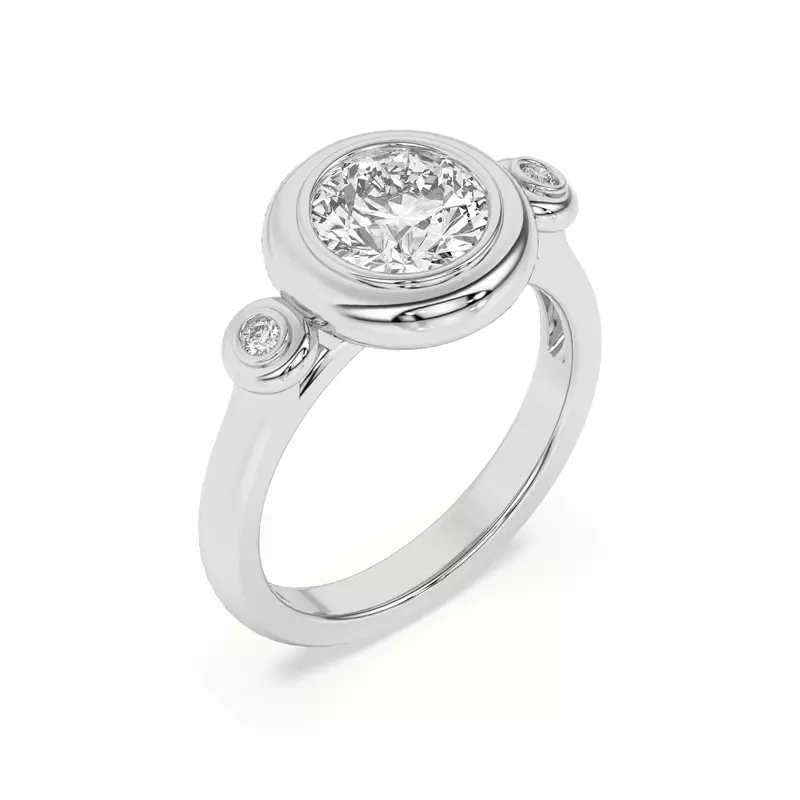 Platinum Nia Donut Bezel Engagement Ring