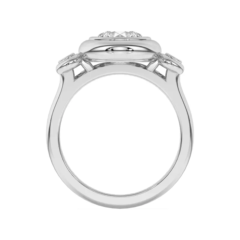 Platinum Nia Donut Bezel Engagement Ring