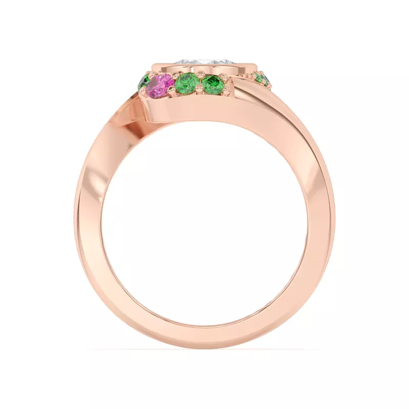 14K Rose Gold Verdant Rose Swirl Engagement Ring