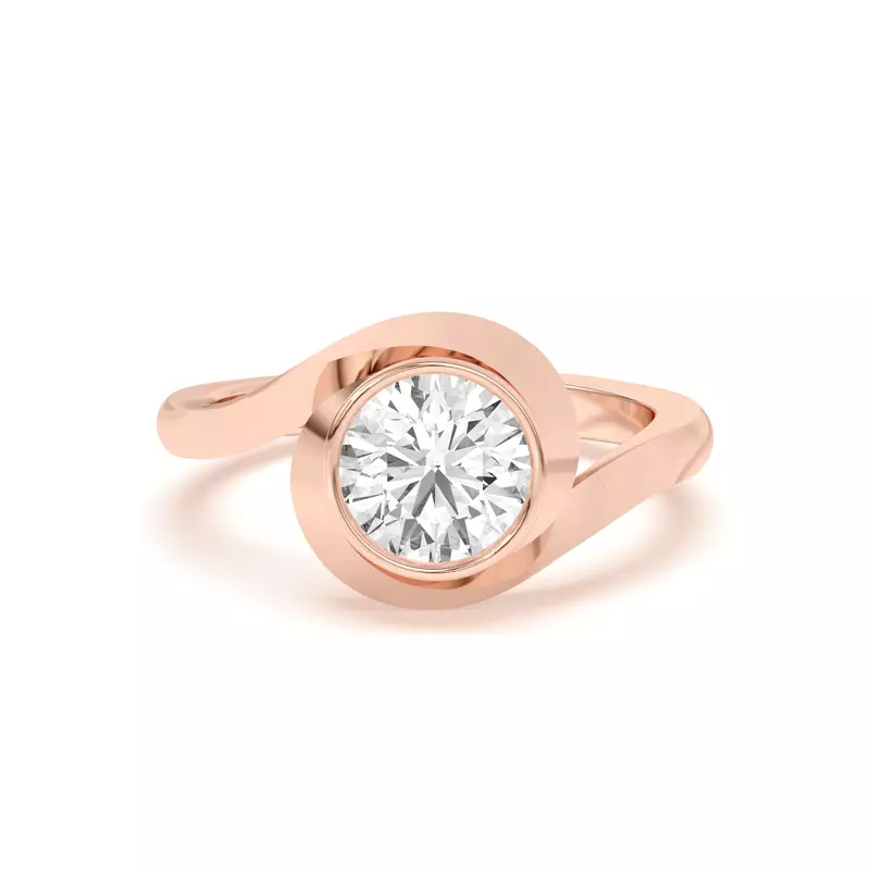 14K Rose Gold Shea Swirl Bezel Engagement Ring