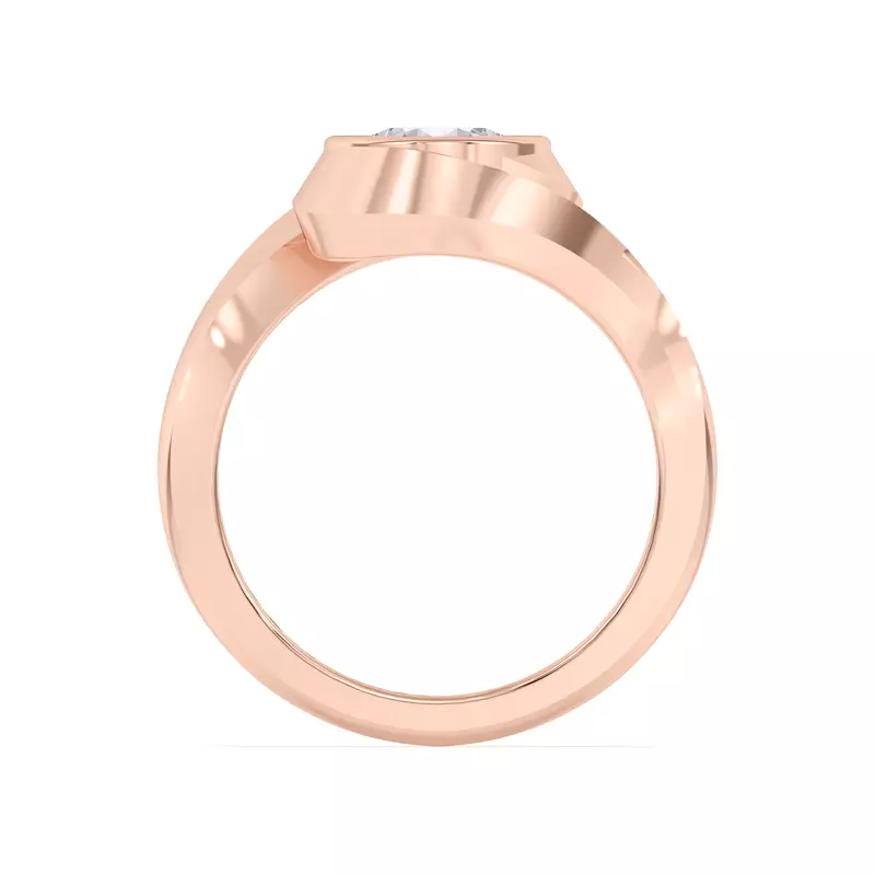 14K Rose Gold Shea Swirl Bezel Engagement Ring
