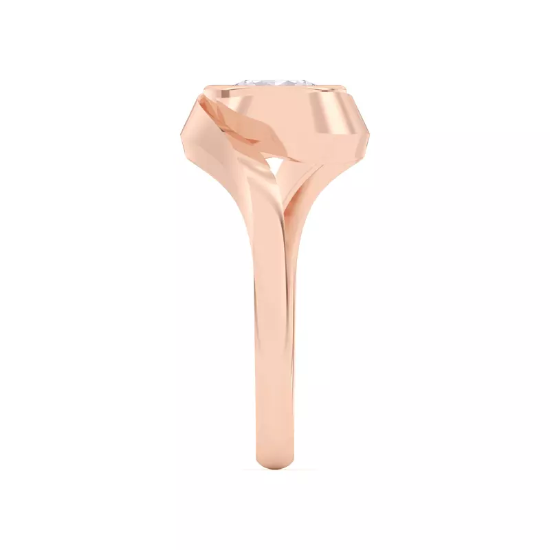 14K Rose Gold Shea Swirl Bezel Engagement Ring