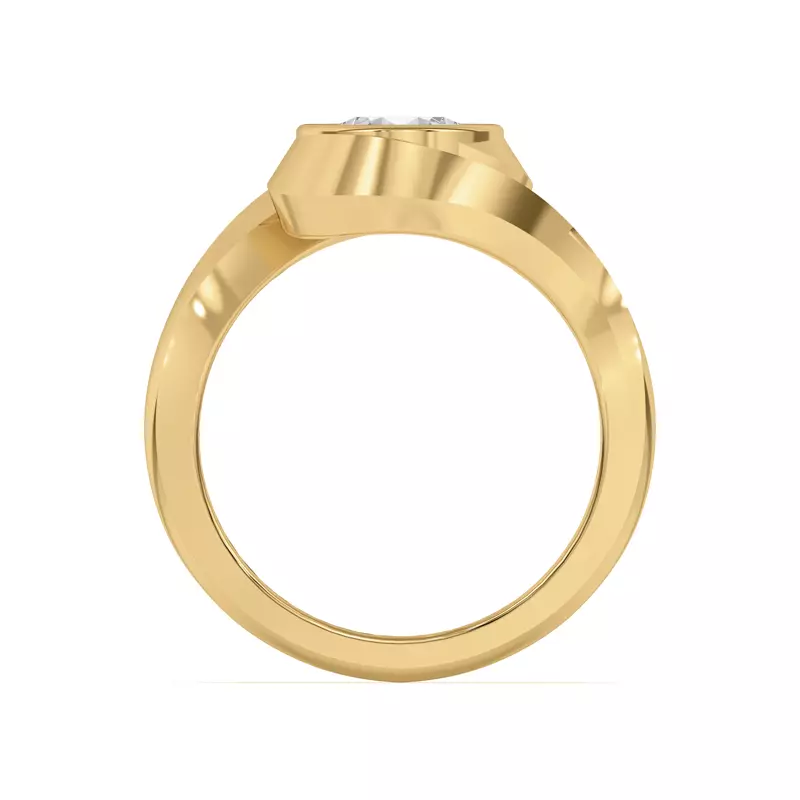 14K Yellow Gold Shea Swirl Bezel Engagement Ring