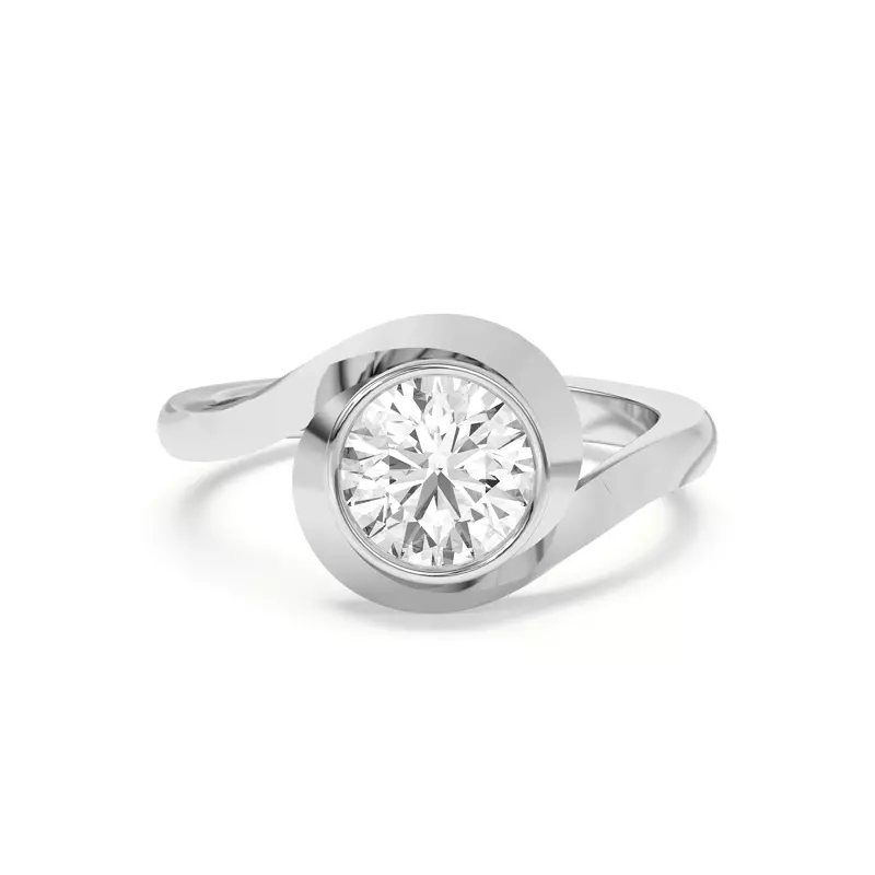 Platinum Shea Swirl Bezel Engagement Ring