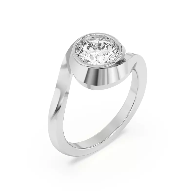 Platinum Shea Swirl Bezel Engagement Ring