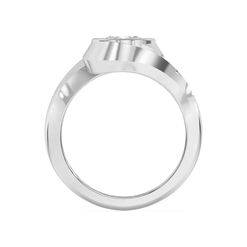Platinum Shea Swirl Bezel Engagement Ring