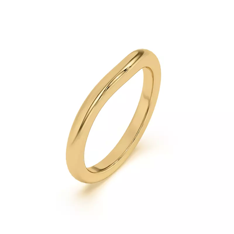 14K Yellow Gold Kit Curved Band