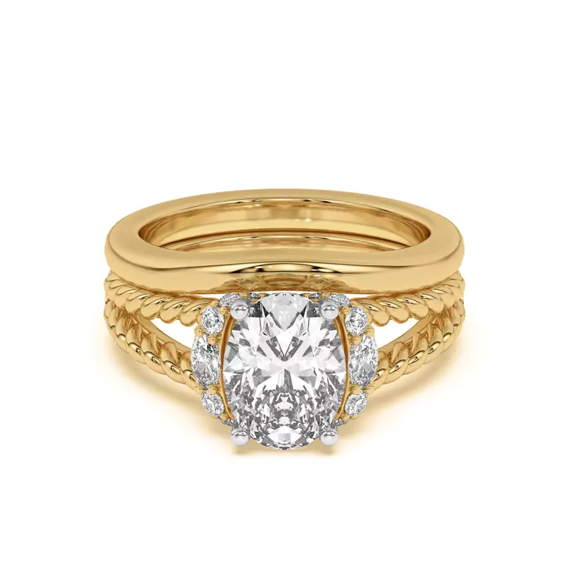 14K Yellow Gold Kit Curved Band