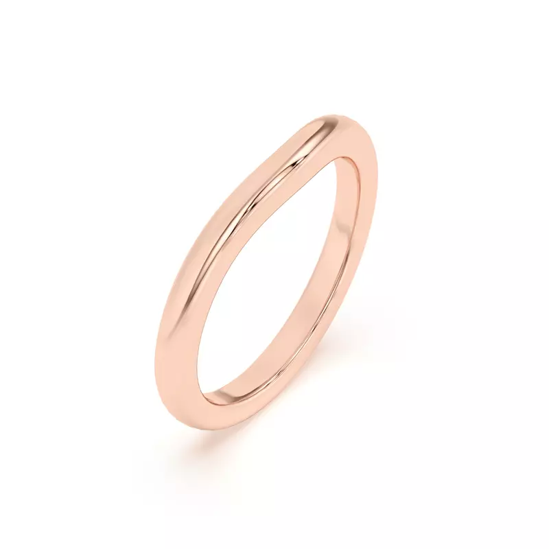 18K Rose Gold Kit Curved Band