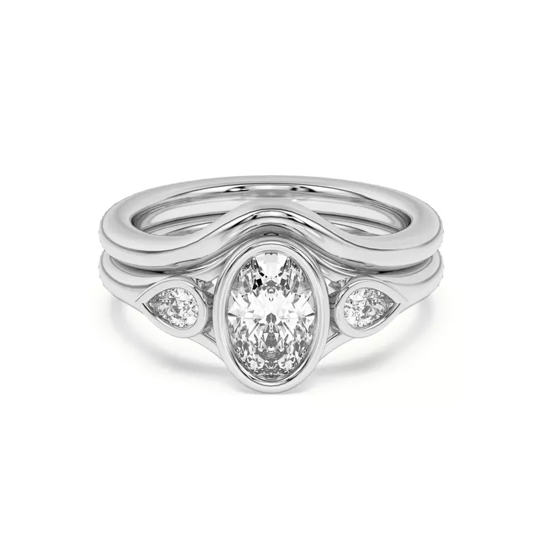 14K White Gold Lani Wide Curved Band