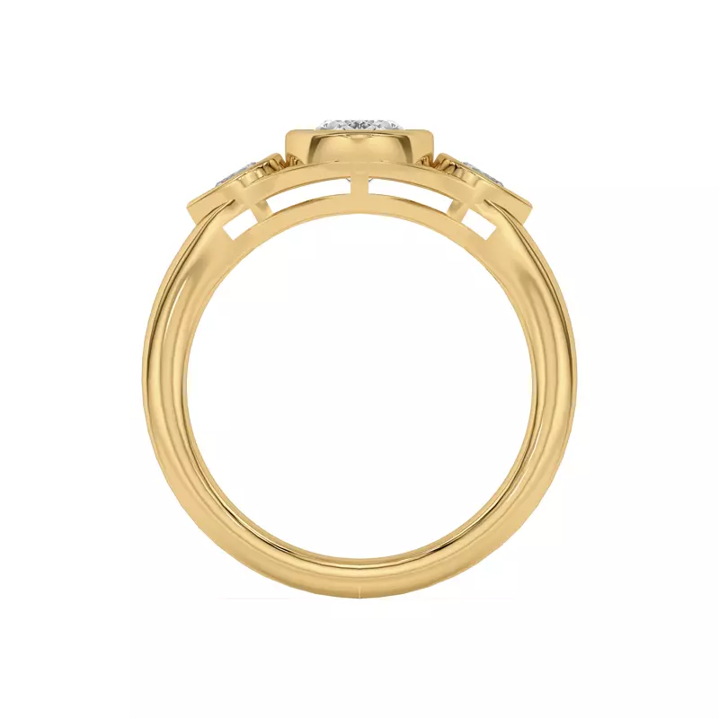 Lani Pear Bezel Three-Stone Engagement Ring