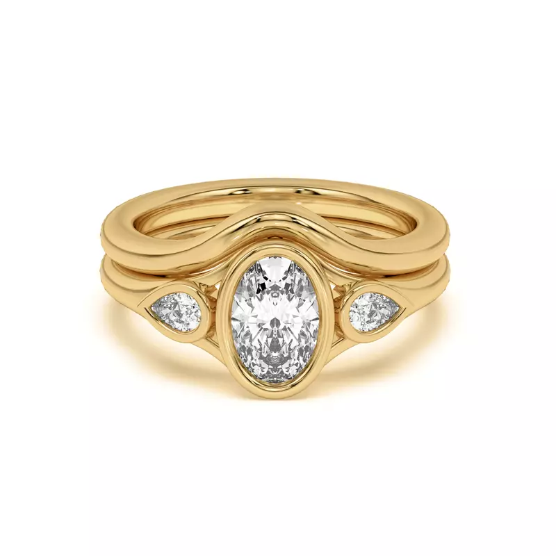 14K Yellow Gold Lani Wide Curved Band
