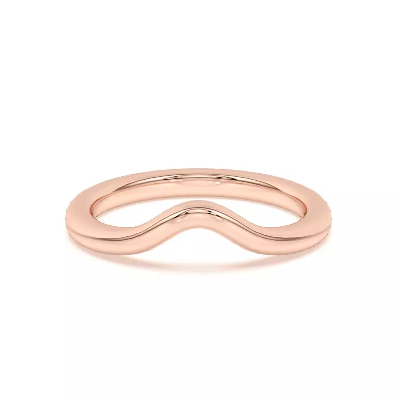 18K Rose Gold Lani Wide Curved Band