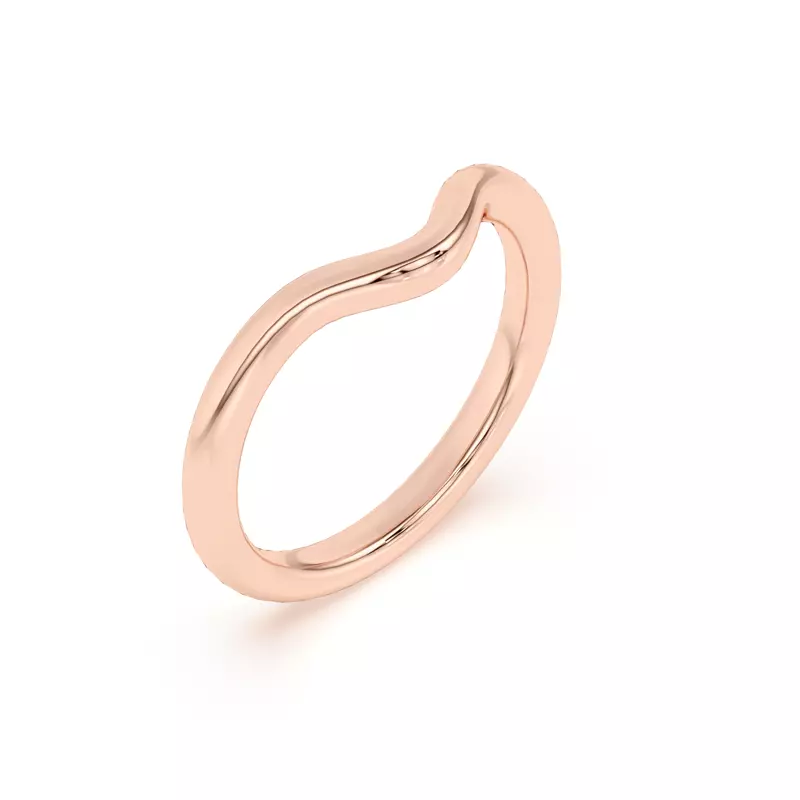 18K Rose Gold Lani Wide Curved Band