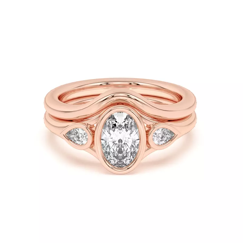 18K Rose Gold Lani Wide Curved Band