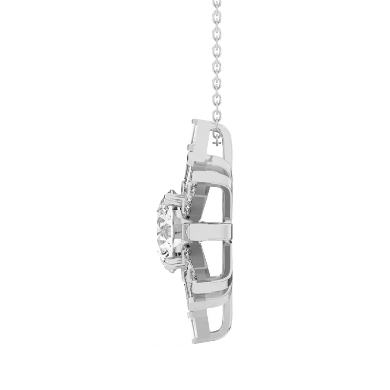 14K White Gold Celestial Sunburst Pendant
