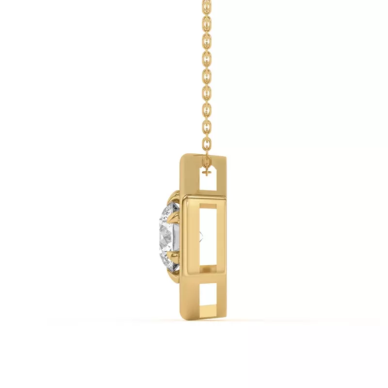 18K Yellow Gold Regal Hexagonal Pavé Pendant