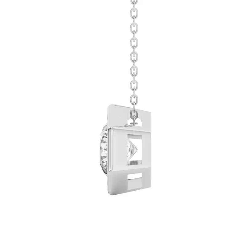 18K White Gold Regal Hexagonal Pendant