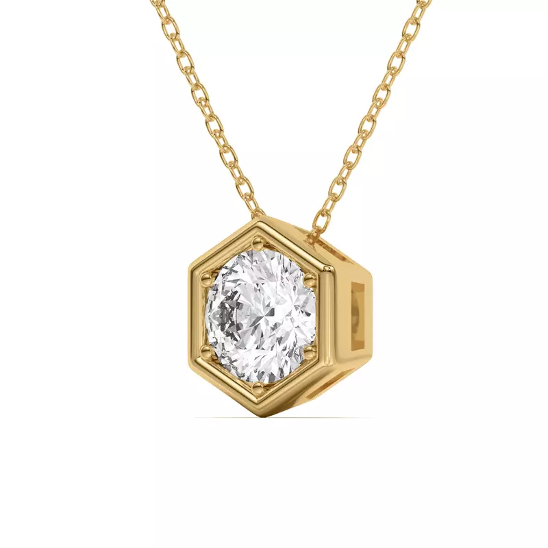 18K Yellow Gold Regal Hexagonal Pendant