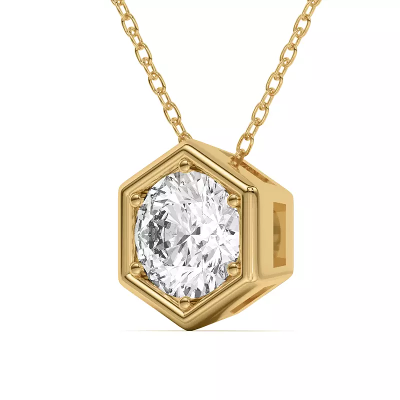 18K Yellow Gold Regal Hexagonal Pendant