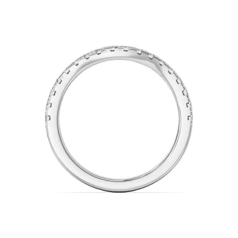 14K White Gold Orbit Pavé Curved Band