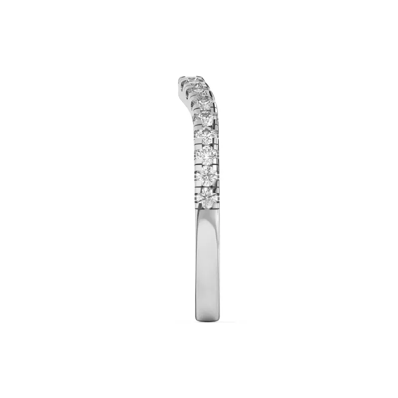 14K White Gold Orbit Pavé Curved Band