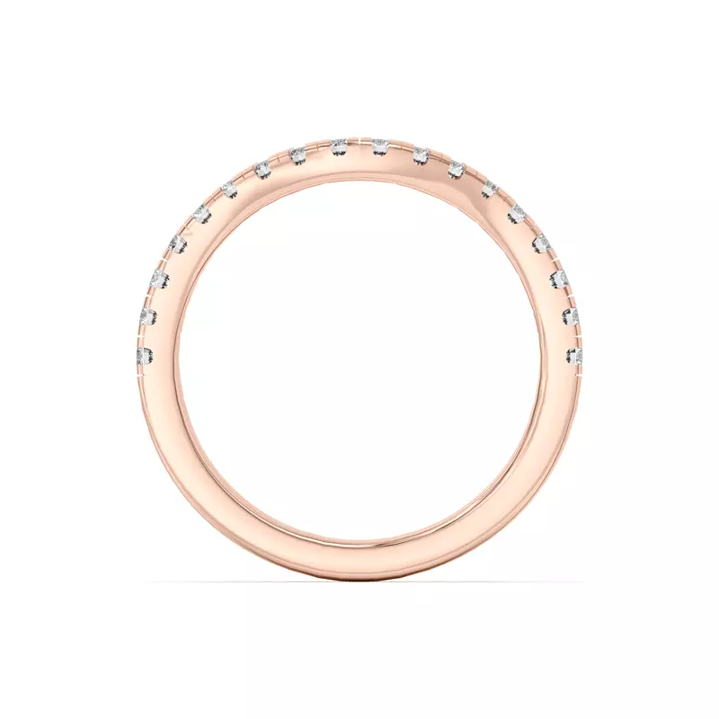 18K Rose Gold Orbit Pavé Curved Band
