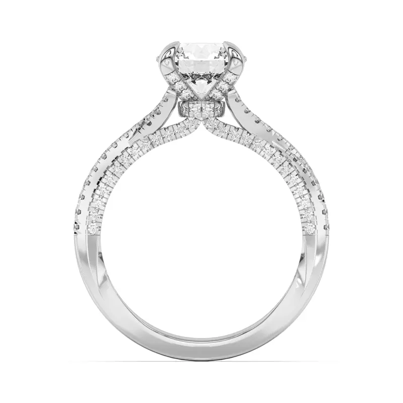 14K White Gold Cambridge Crossing Pavé Diamond Engagement Ring
