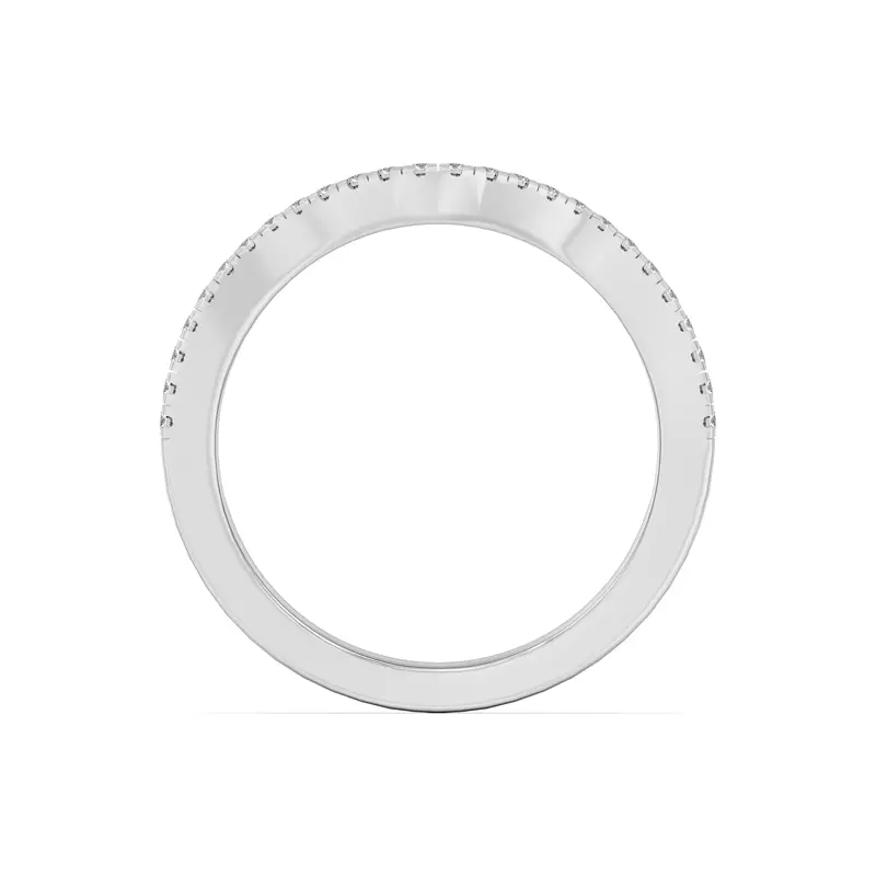 14K White Gold Cambridge Curved Pavé Band