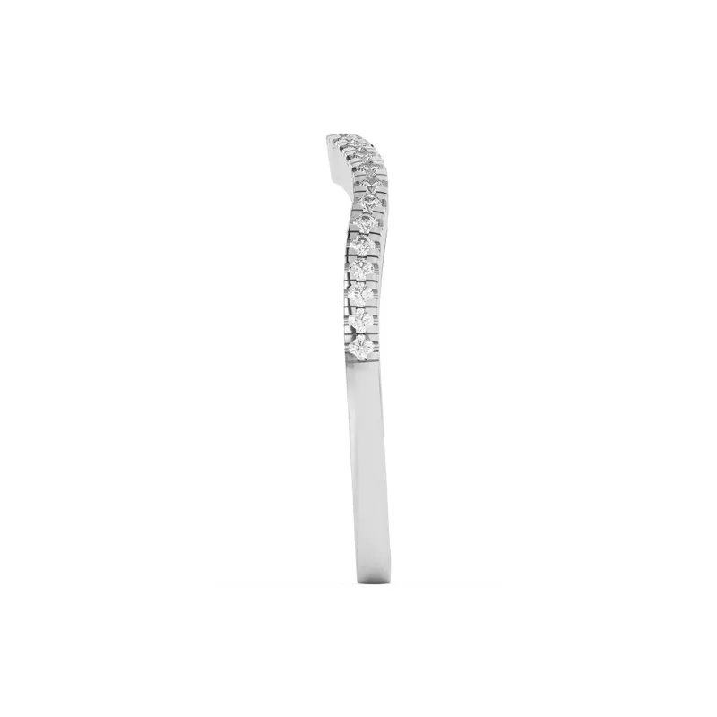14K White Gold Cambridge Curved Pavé Band
