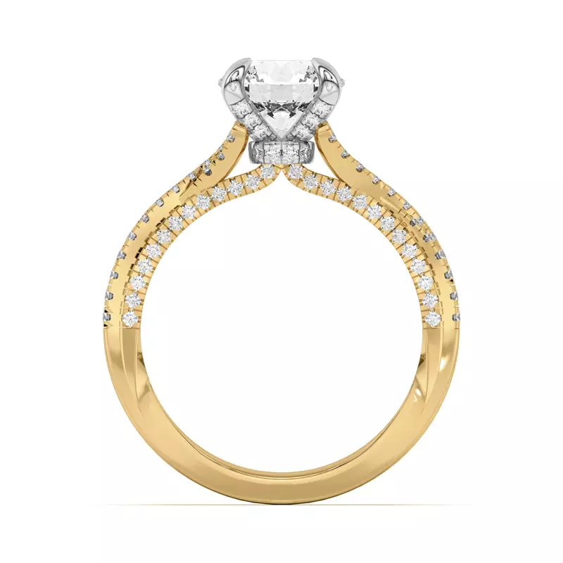 Yellow Gold 18k & White Gold 18k Cambridge Crossing Pavé Diamond Engagement Ring